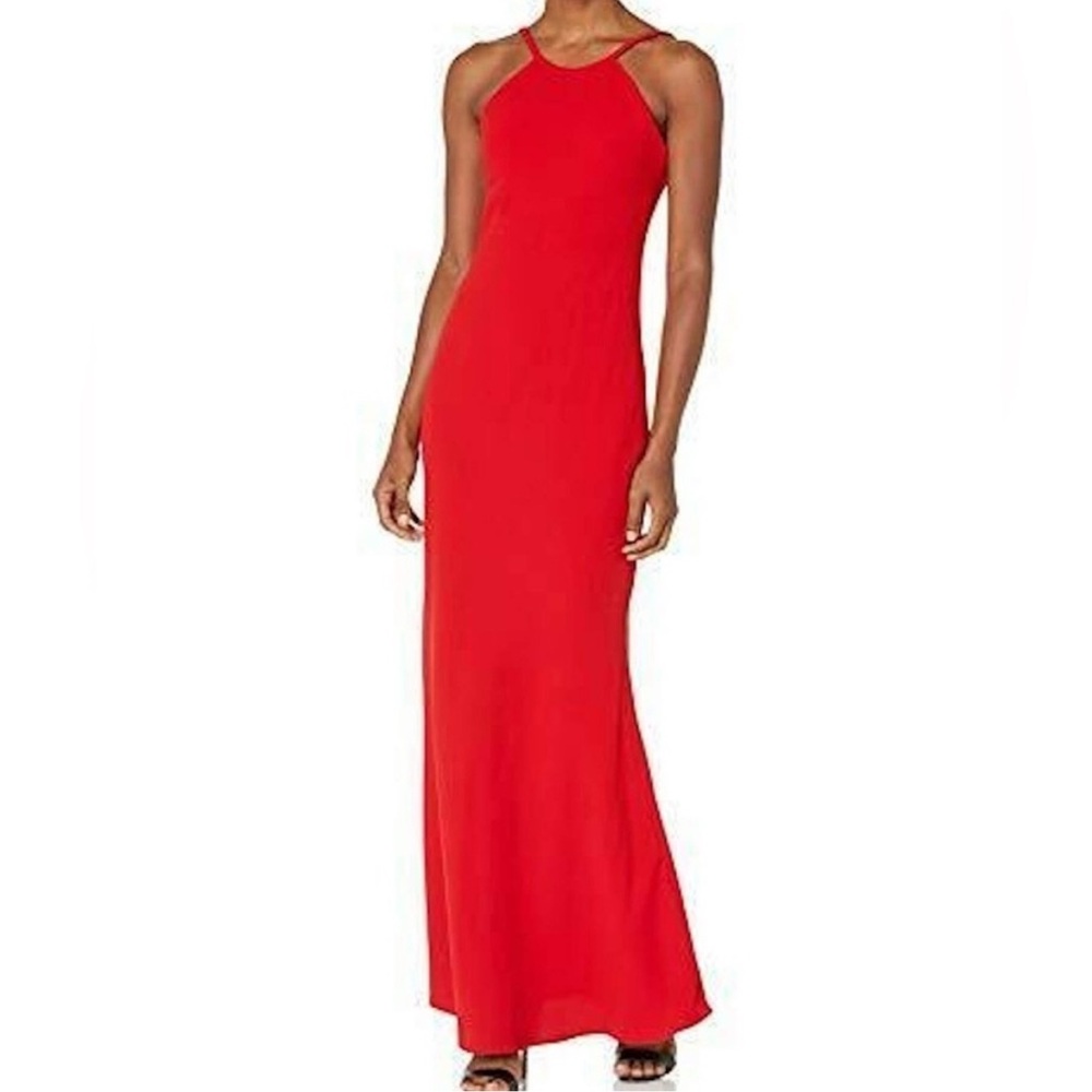 ♥️ NWT Calvin Klein Red Haltet Maxi Dress